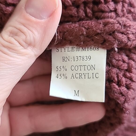 Dreamers Women's red knit open cardigan size M boho Urban casual preppy - Picture 6 of 10